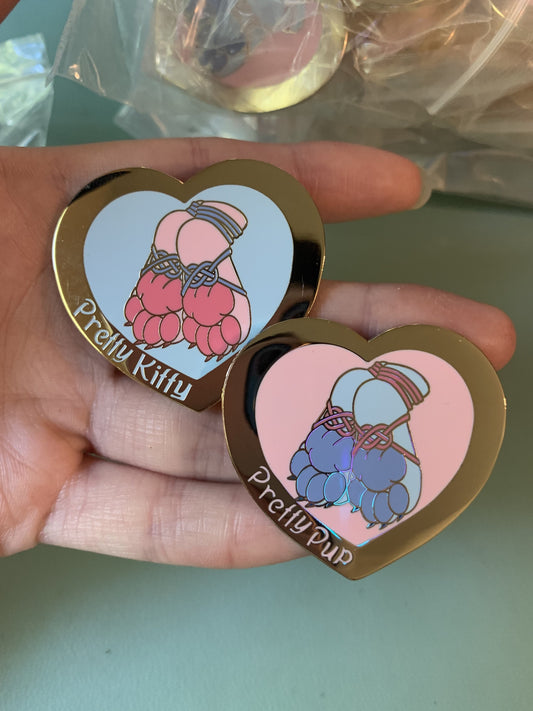Pretty Pup Enamel PIn & Pretty Kitty Enamel PIn