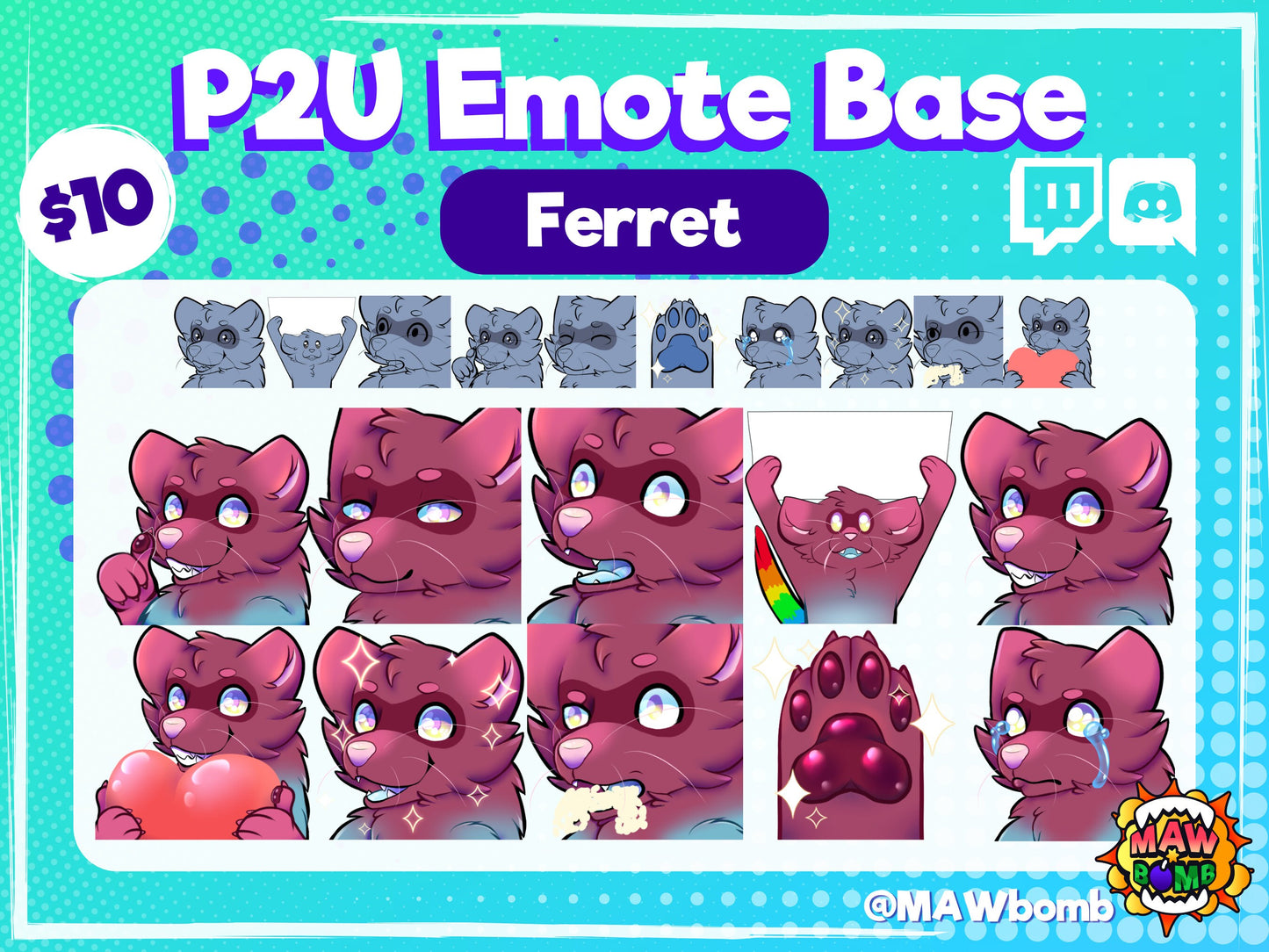 Ferret Emote Base Pack | Digital Download
