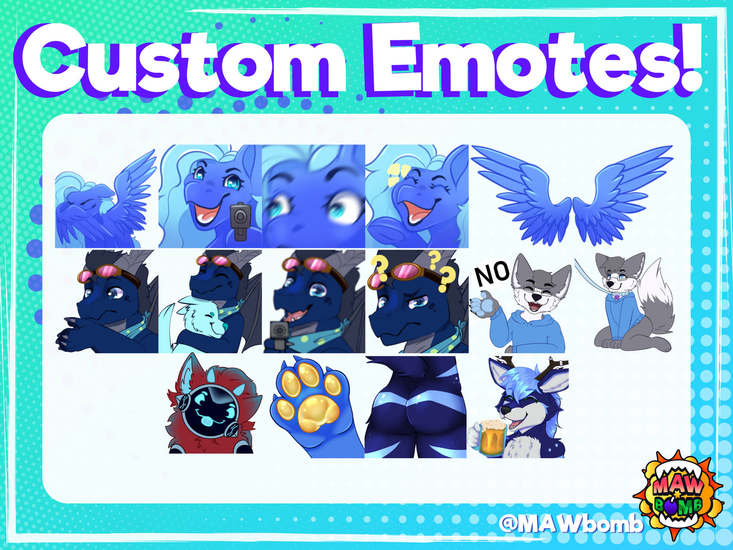 Custom Furry Emotes for Twitch/Discord/Telegram