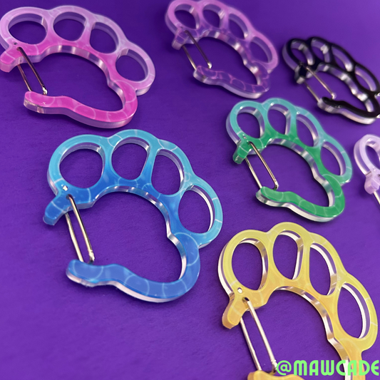 Acrylic Paw Carabiner Keychain | 2.5"