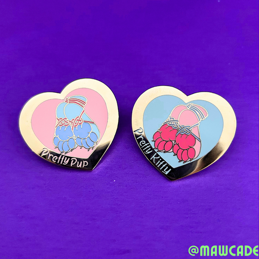Pretty Pup Enamel PIn & Pretty Kitty Enamel PIn
