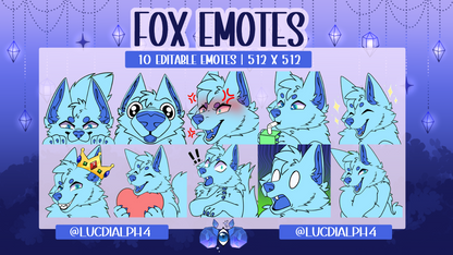 Fox Emote Base Pack | Vulpine Emote Base Pack | Digital Download