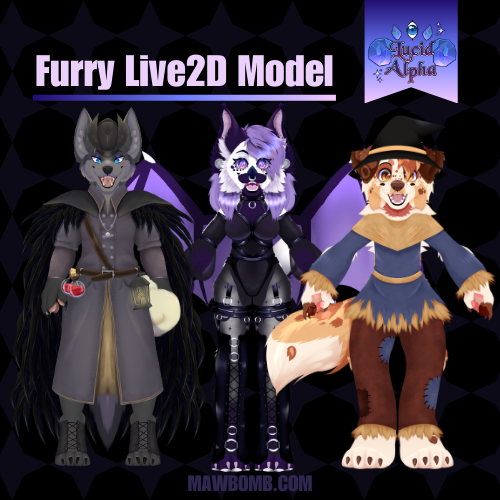 LIVE2D FURRY Fullbody Custom Model || Rigging and Art / Vtuber model