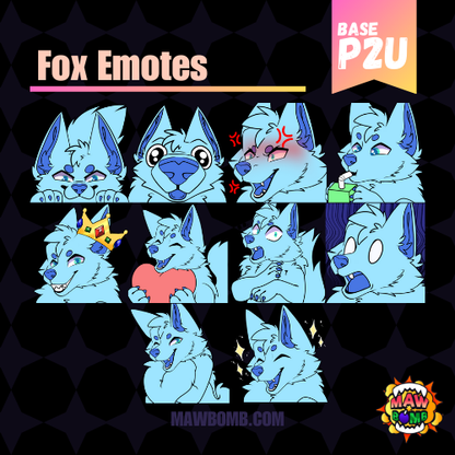 Fox Emote Base Pack | Vulpine Emote Base Pack | Digital Download